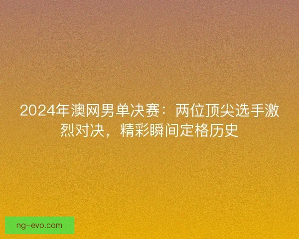 2024年澳网男单决赛：两位顶尖选手激烈对决，精彩瞬间定格历史